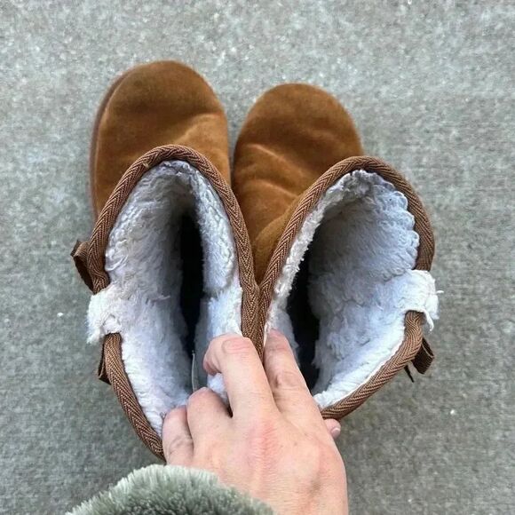 KOOLABURRA By UGG Victoria Short Chestnut Suede Women's Boots Sz 5 - Picture 6 of 10